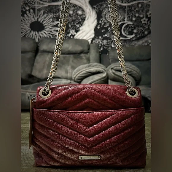 Rebecca Minkoff Burgundy Chevron Shoulder Bag crossbody bag - Picture 16 of 16